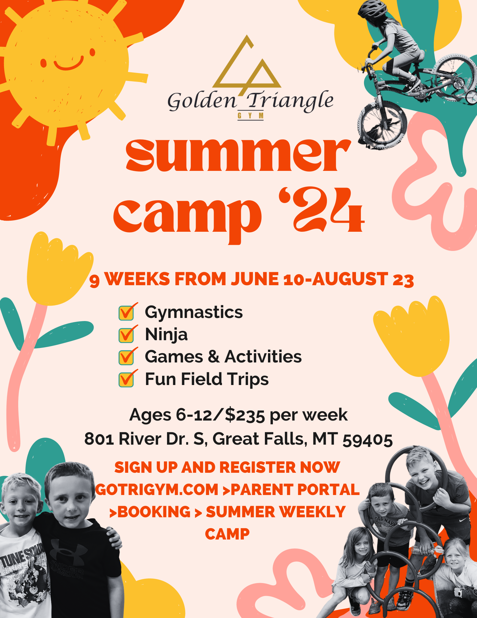 A poster for a summer camp called golden triangle