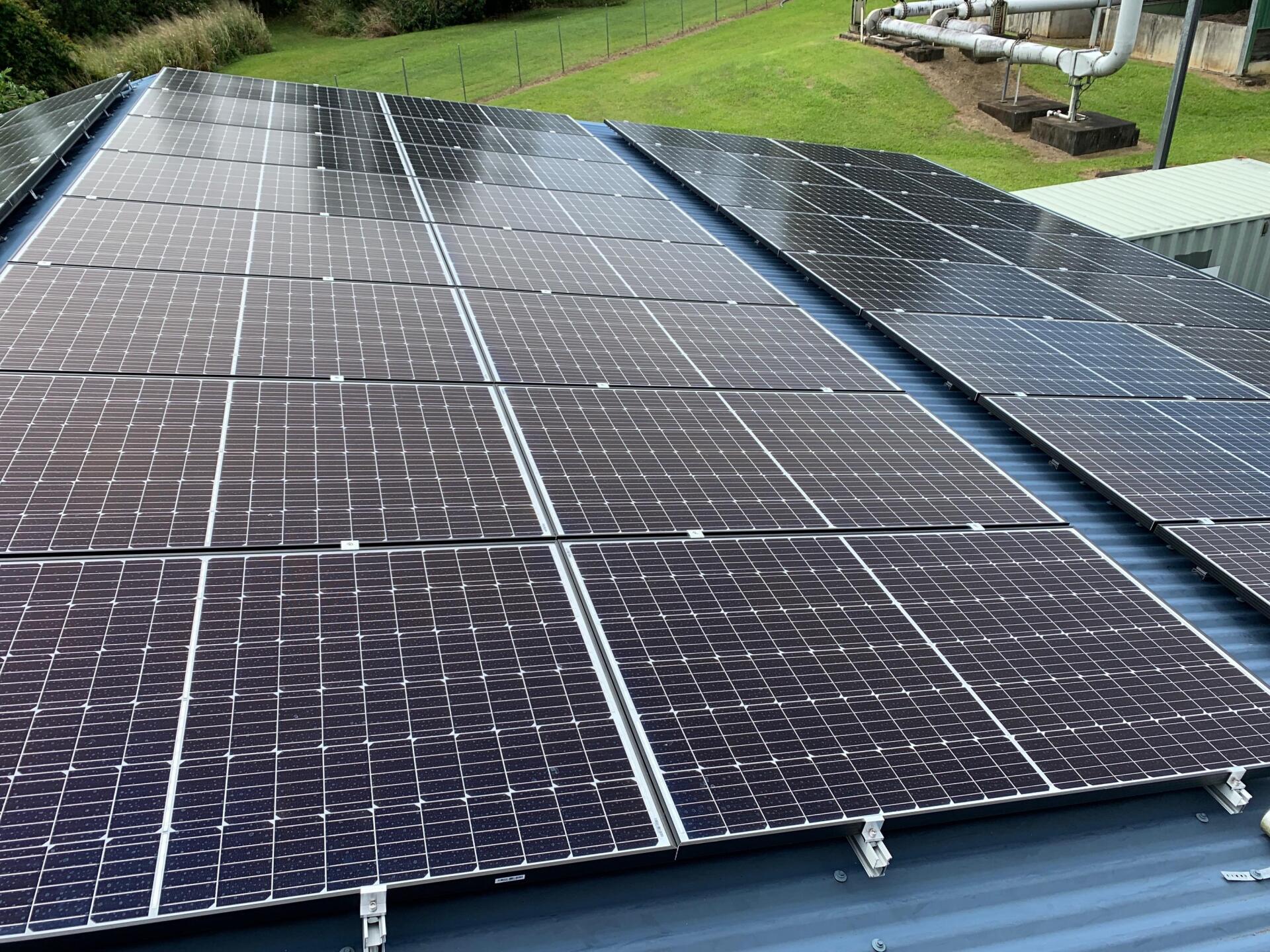 Installed Solar Panels On Blue Roof — Solar Power In Innisfail, QLD
