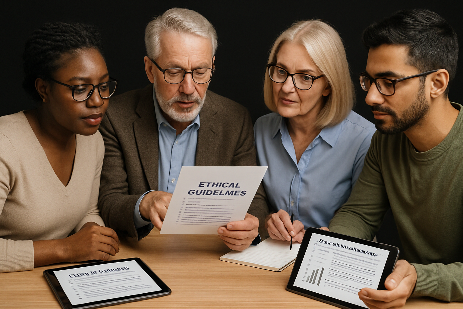 Group of people reviewing