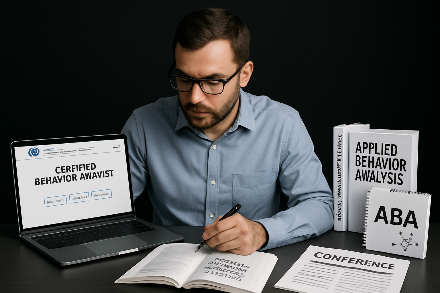 Website homepage for the University of Washington's Masters in Applied Behavior Analysis program, with a building background.