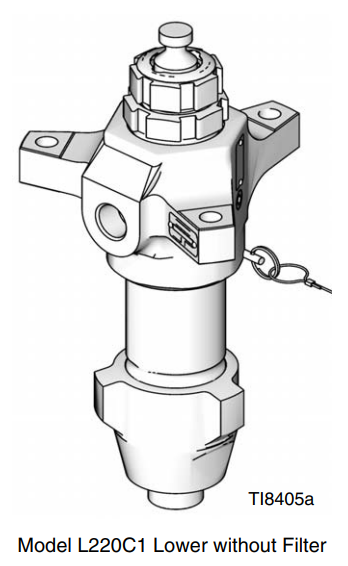 A drawing of a model l220c1 lower without filter