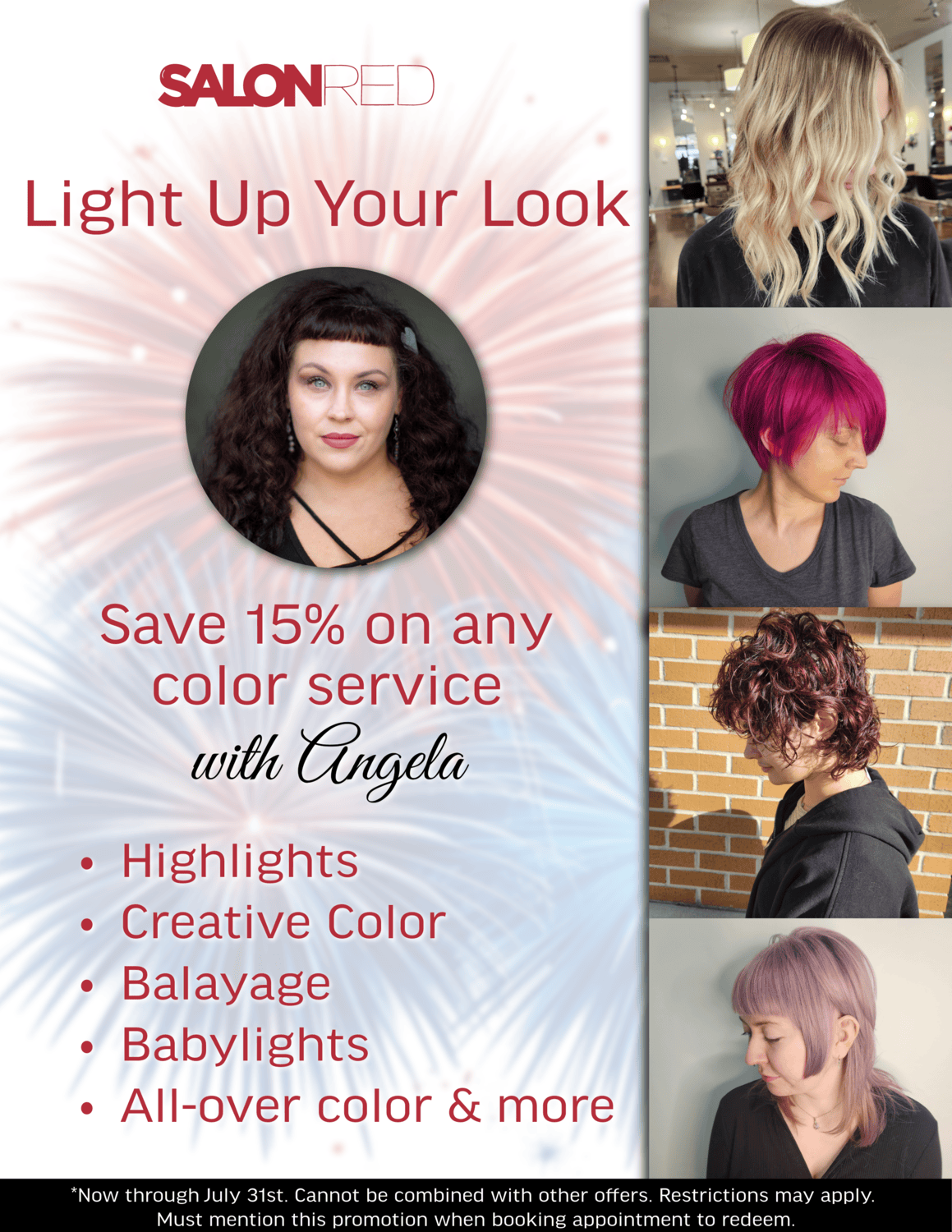 A poster for a salon that says light up your look