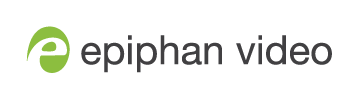 Logo of Epiphan Video, with a green swirl icon and text in dark gray. Logo of Epiphan Video, with a green swirl icon and text in dark gray.
