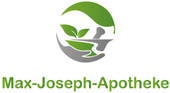 Ein Logo für eine Apotheke mit einer Hand, die einen Mörser und einen Stößel hält.
