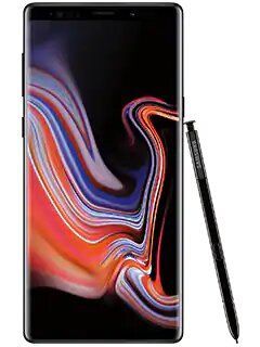 The samsung galaxy note 9 has a s pen attached to it.