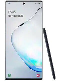 The samsung galaxy note 10 plus has a s pen attached to it.