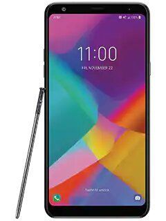 The lg g6 is a smart phone with a stylus attached to it.