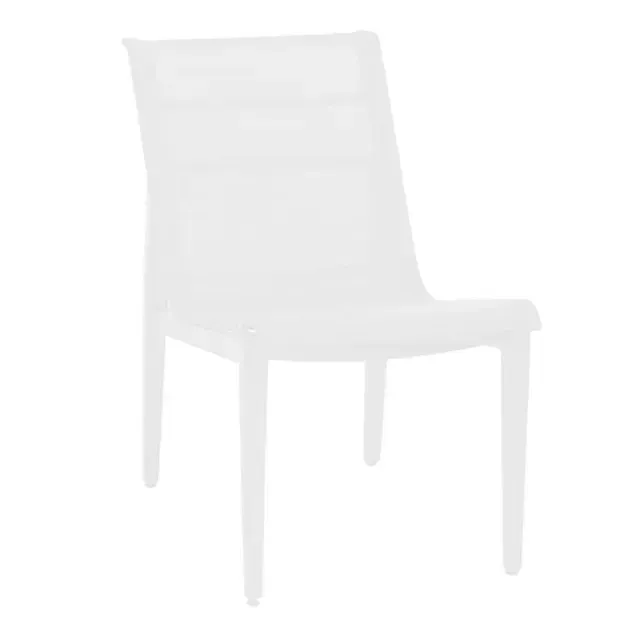 White dining chair on a white background.