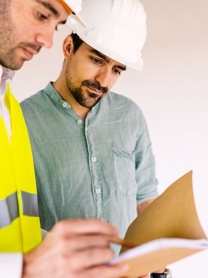 architect worker discussing with contractor
