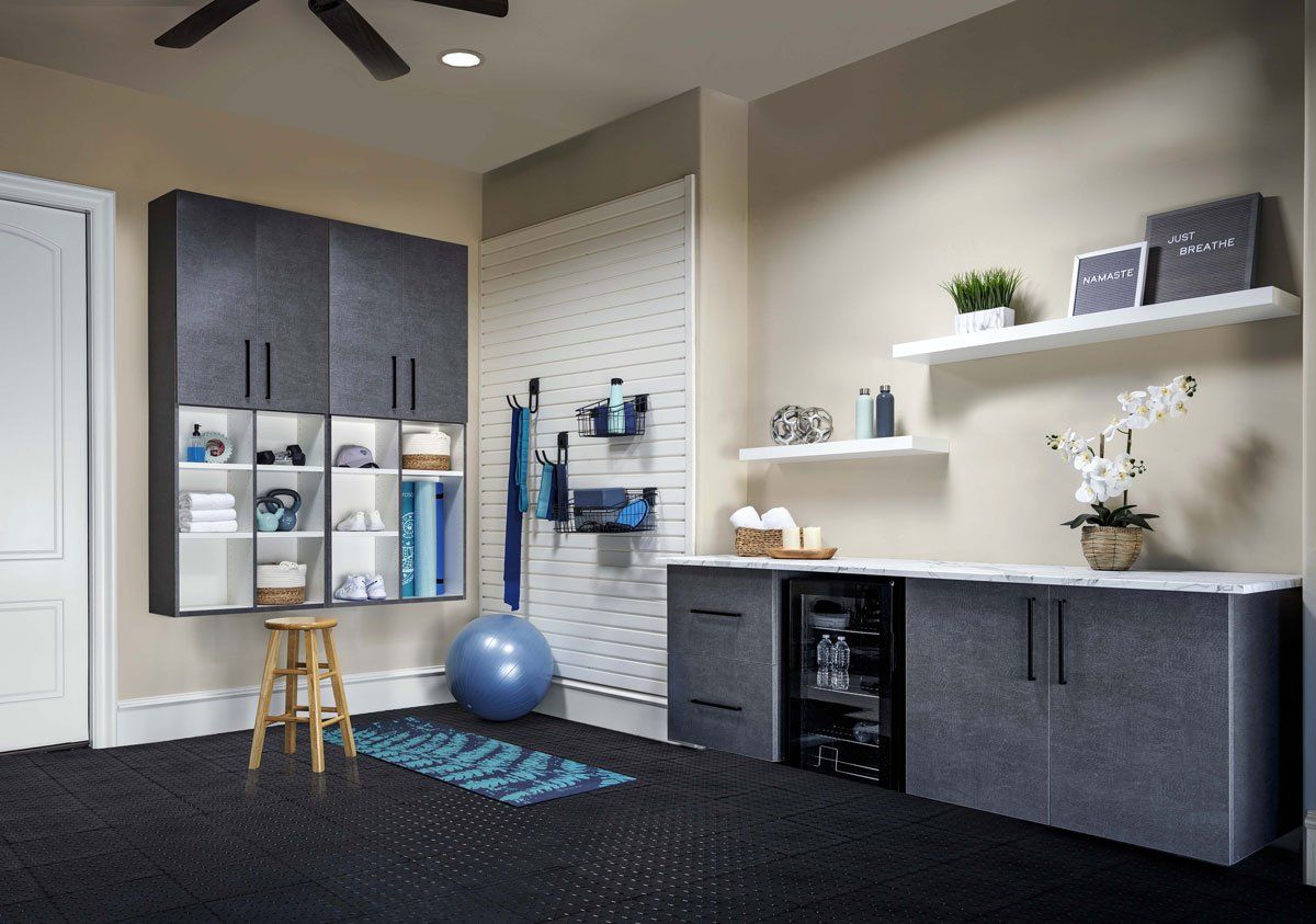 Custom Garage Cabinet System Yoga Studio