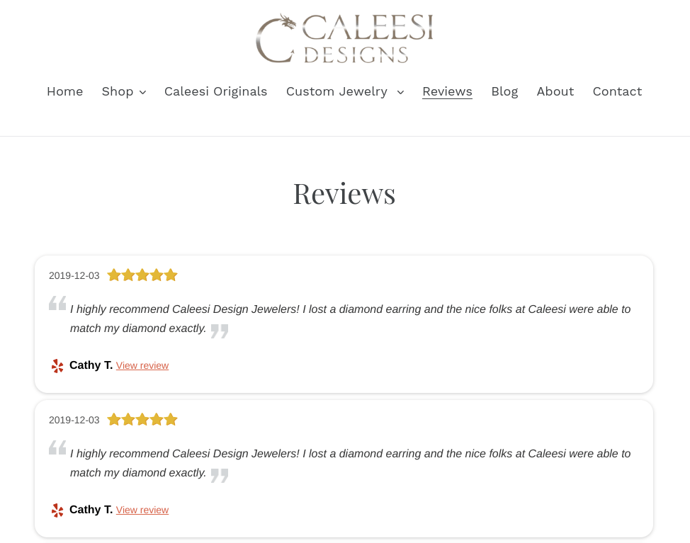 Caleesi Designs review stream widget