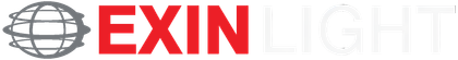A red and white sign that says exin light