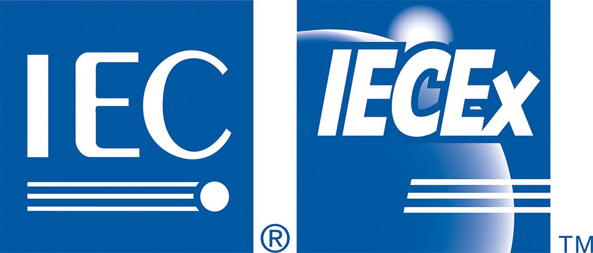 A blurred image of several logos including uk ce and iec