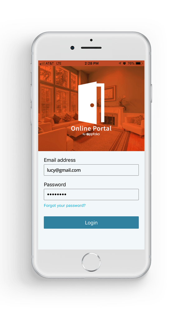 iPhone displaying Online Portal