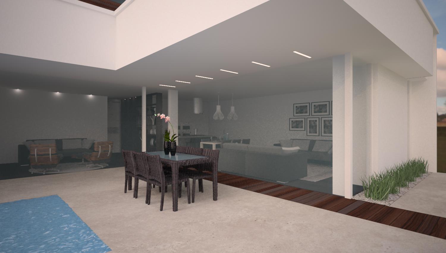 soggiorno moderno con faretti da incasso sul soffitto