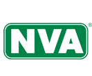 The logo for nva is a green sign with white letters on a white background.