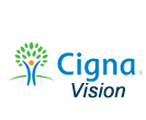The cigna vision logo has a tree and a person in it.