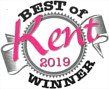 A logo for the best of kent 2019 winner.