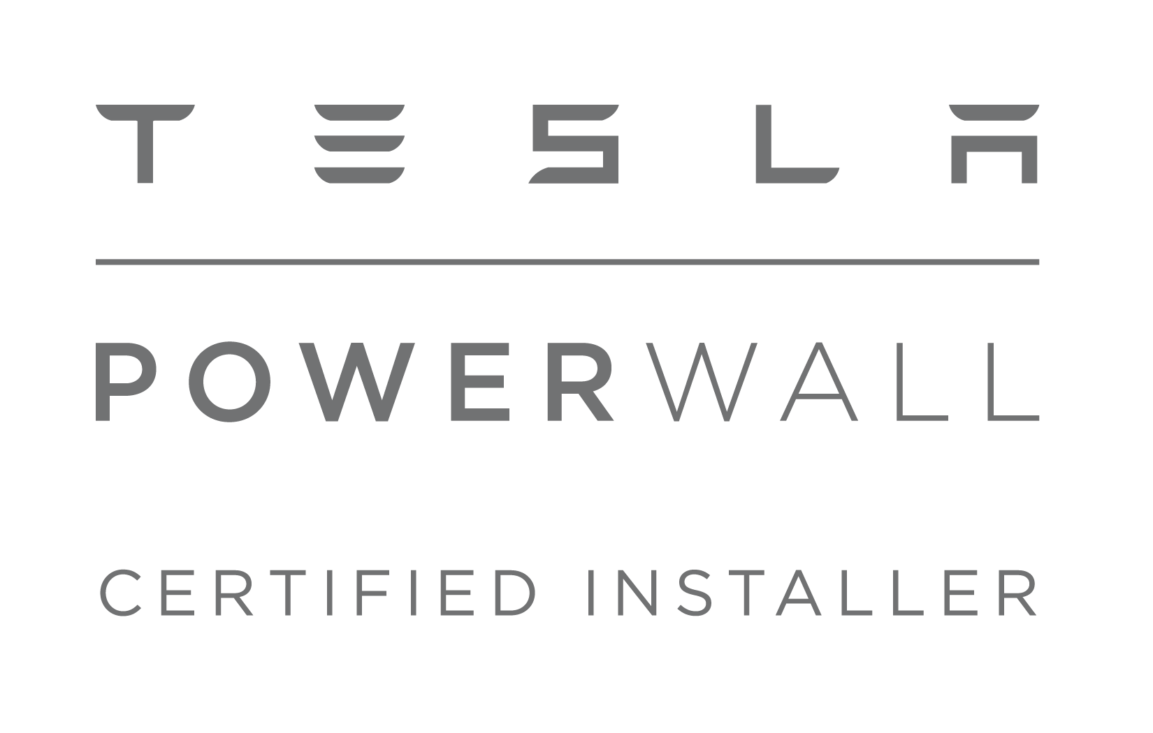 Tesla Powerwall Certified Installer logo on white background