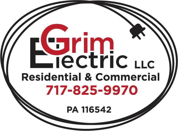 A logo for Grim Electric LLC residential and commercial