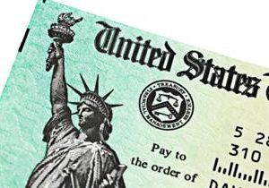 up close image of void check from the united states treasury office