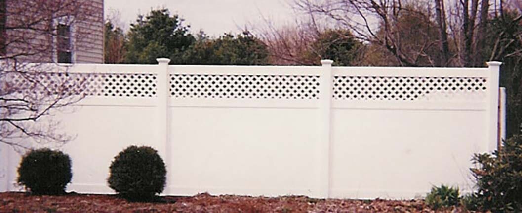 White tall vinyl fence — Fencing supplies in Bridgewater, MA