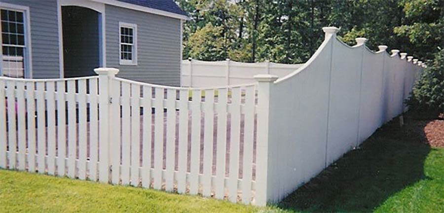 House with white wooden fence — Fencing panels in Bridgewater, MA