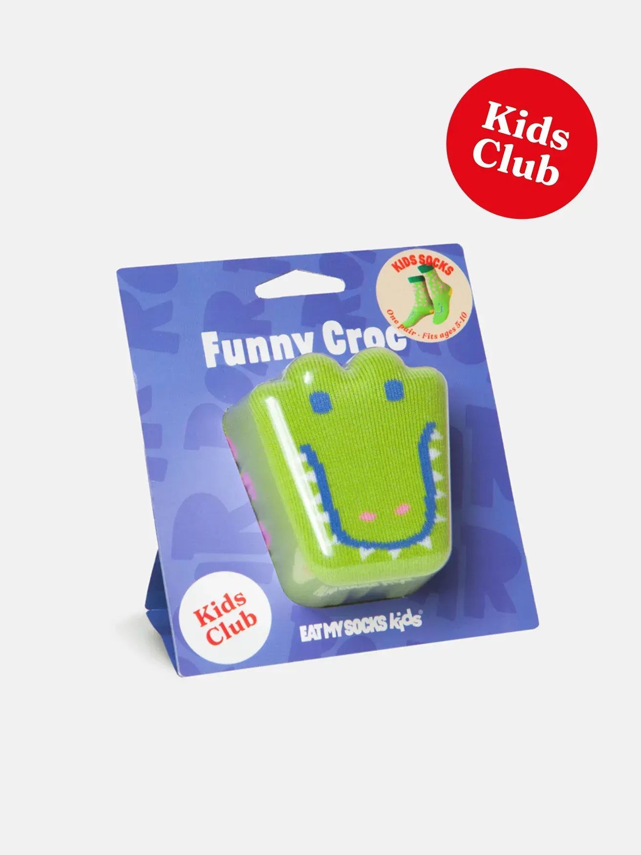 A package of kids club funny croc socks