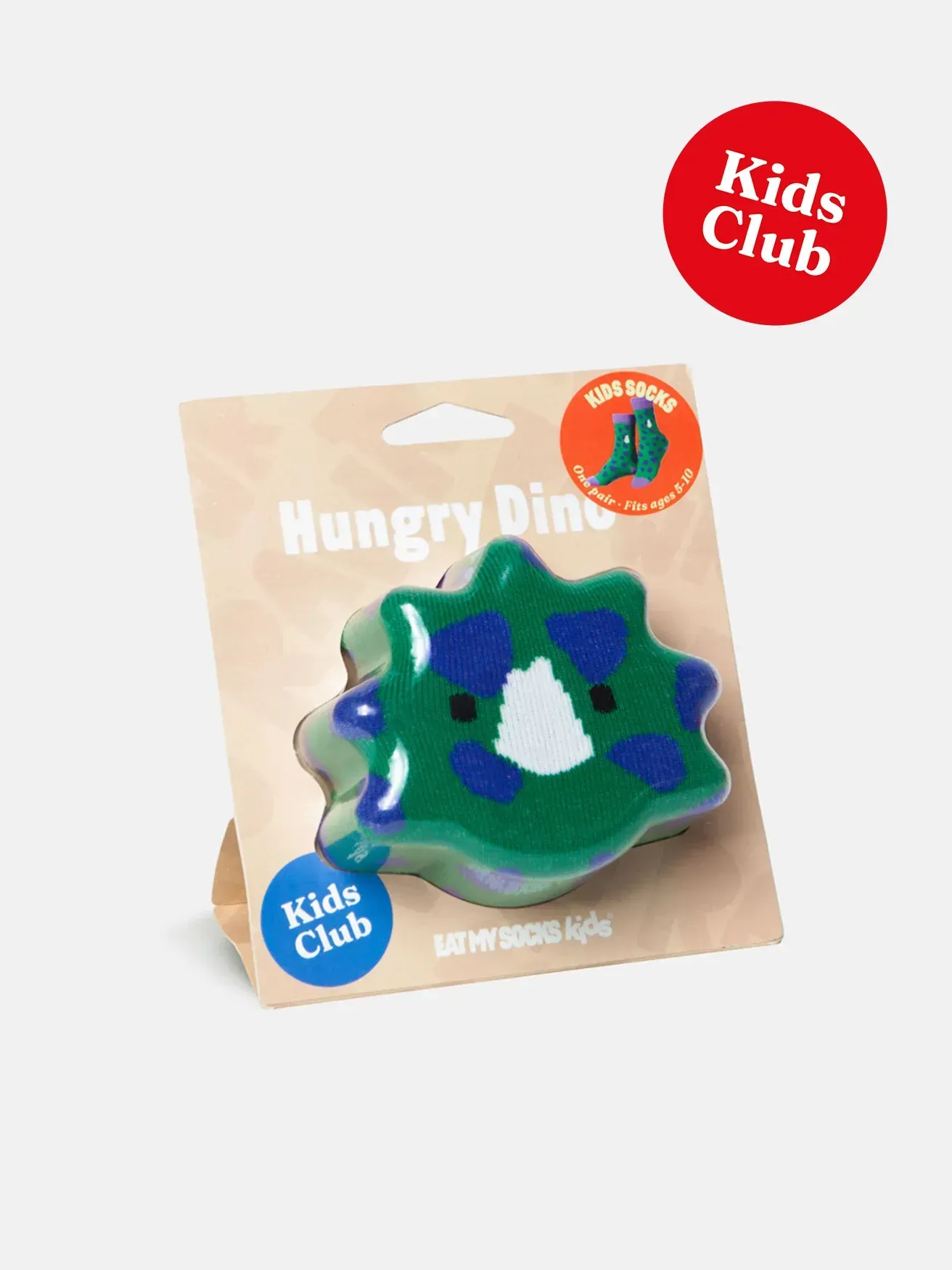 A kids club hungry dino sponge in a package