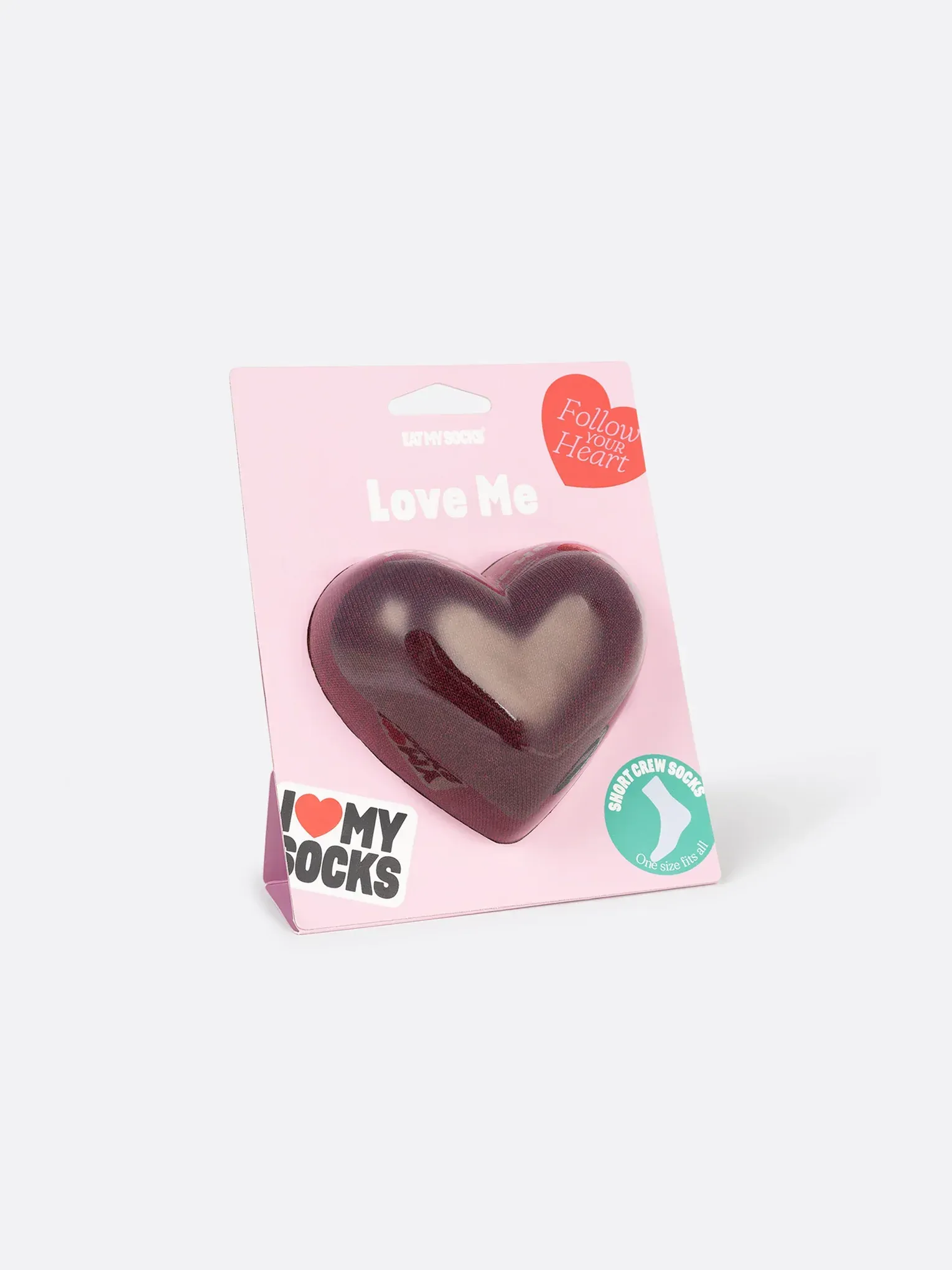 A box of i love my socks with a heart in it.