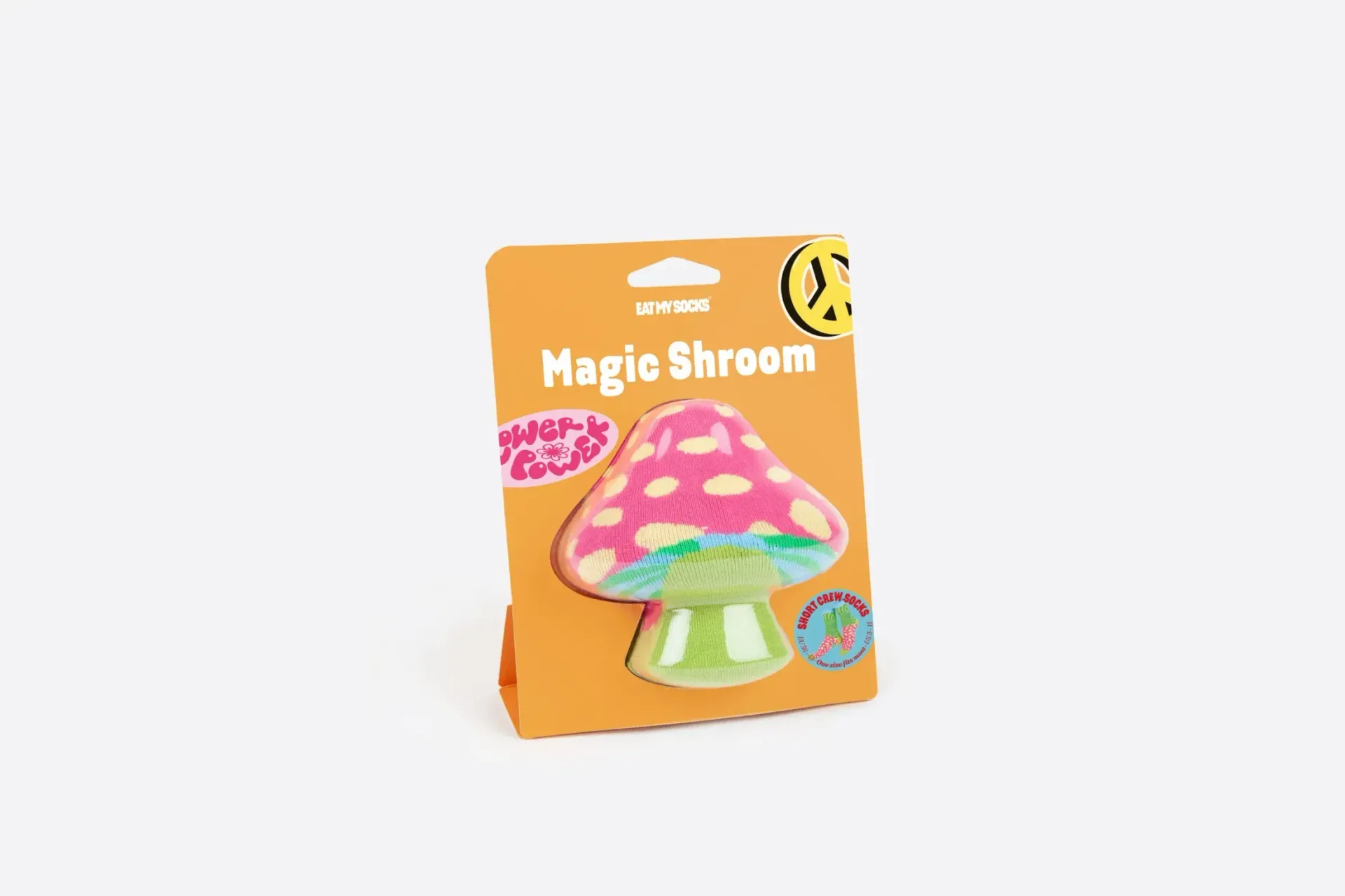A cardboard box with a mushroom on it.
