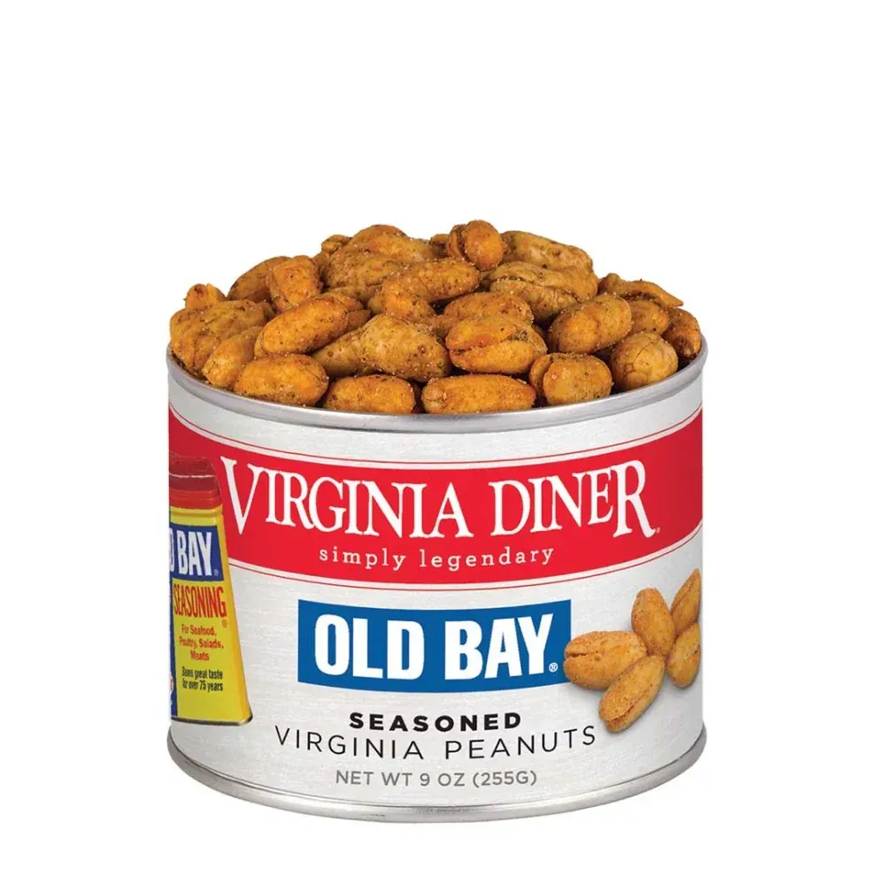 A can of virginia diner old bay seasoned virginia peanuts