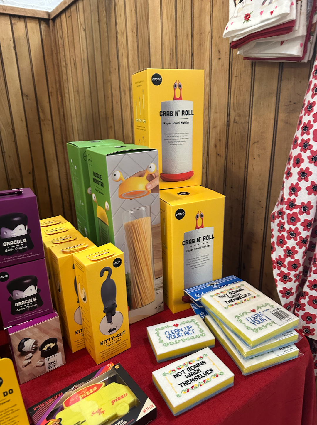 A table filled with lots of boxes and cards on it.