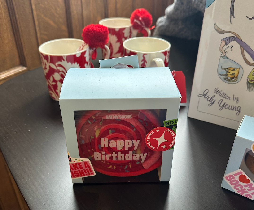 A box that says happy birthday on it