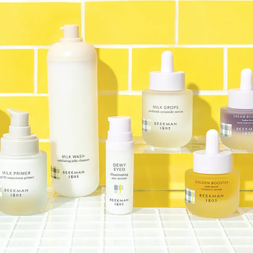 Several bottles of skincare products including silk drops