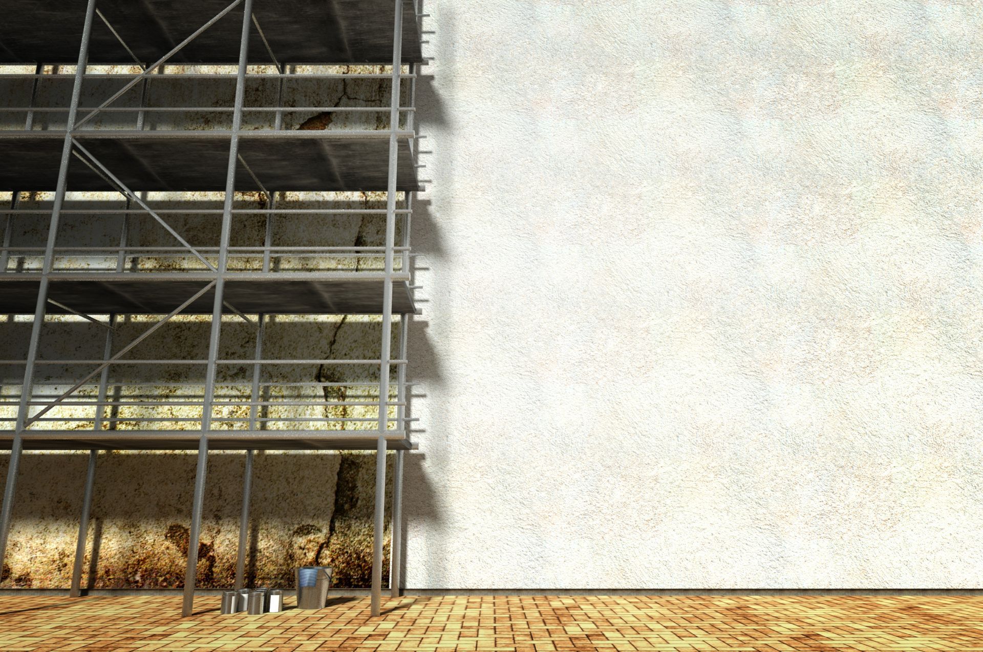 A building under construction with scaffolding on the side of it.