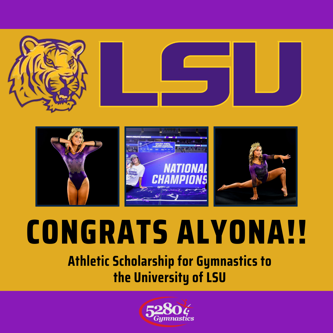 Congratulations alyona athletic scholarship for gymnastics to the university of lsu