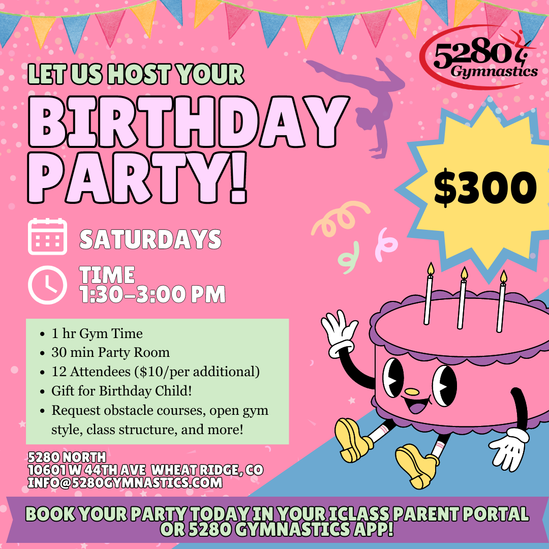 An advertisement for a birthday party that costs $ 300