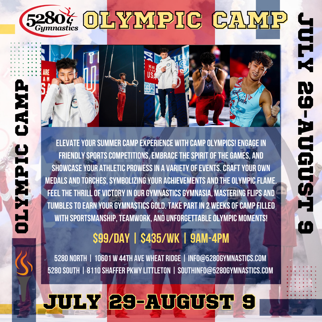 A poster for an olympic camp taking place on july 29 august 9