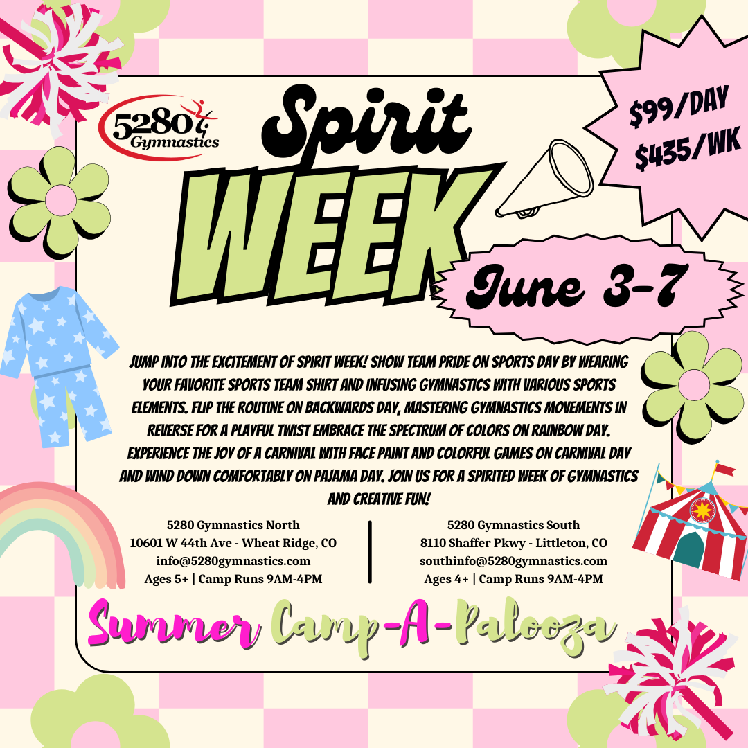 A poster for spirit week june 3-7.