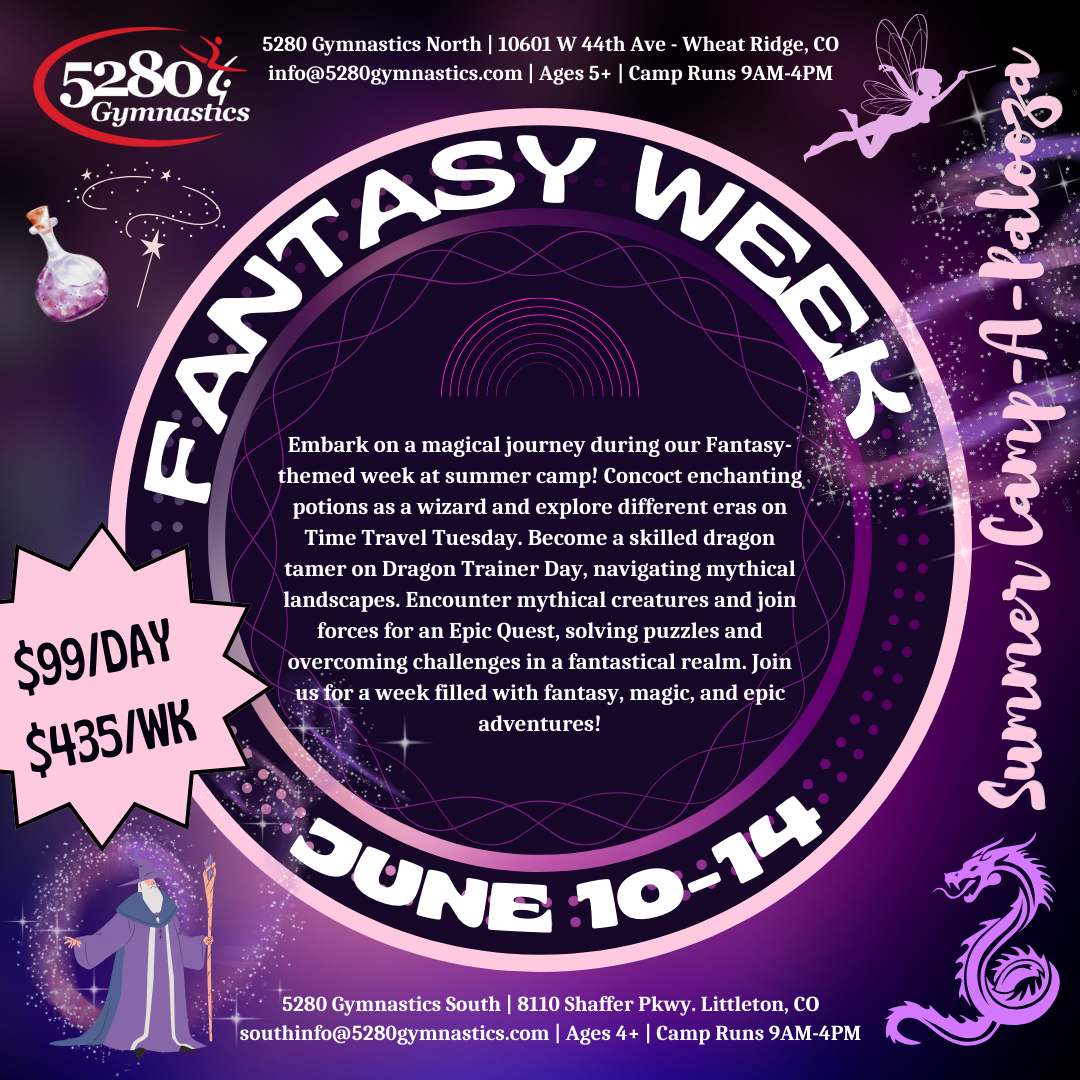 A poster for fantasy week is advertising a summer camp.