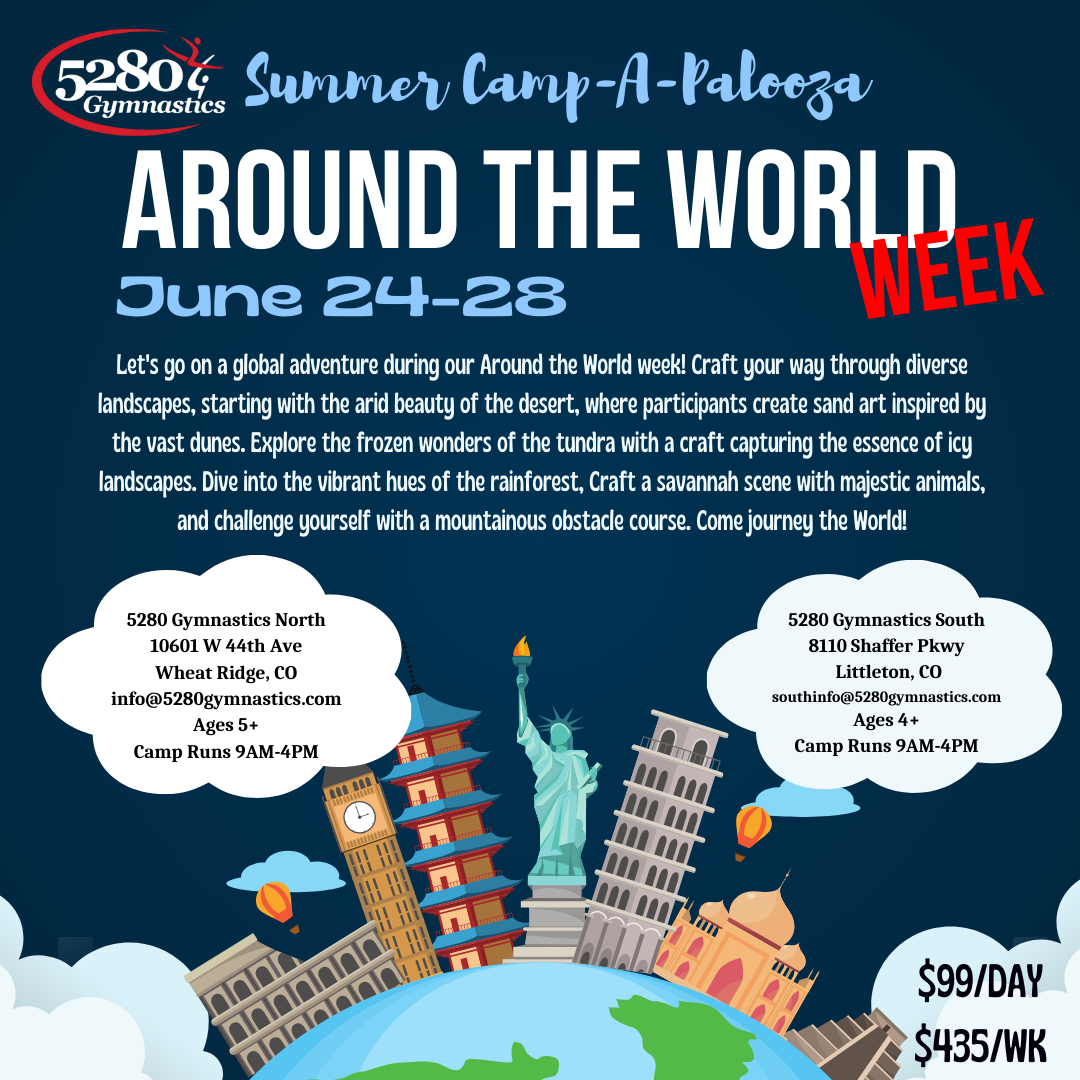 A poster for a summer camp called around the world week