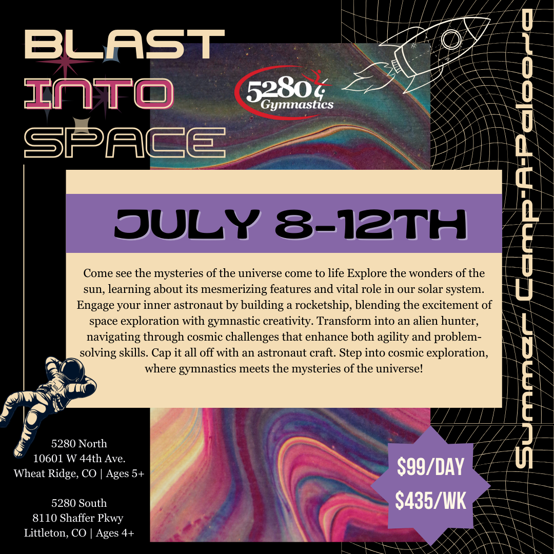 A poster for a summer camp called blast into space