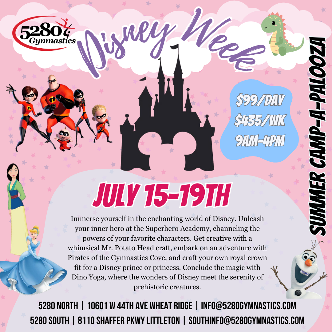 A poster for disney week , which takes place on july 15-19th.