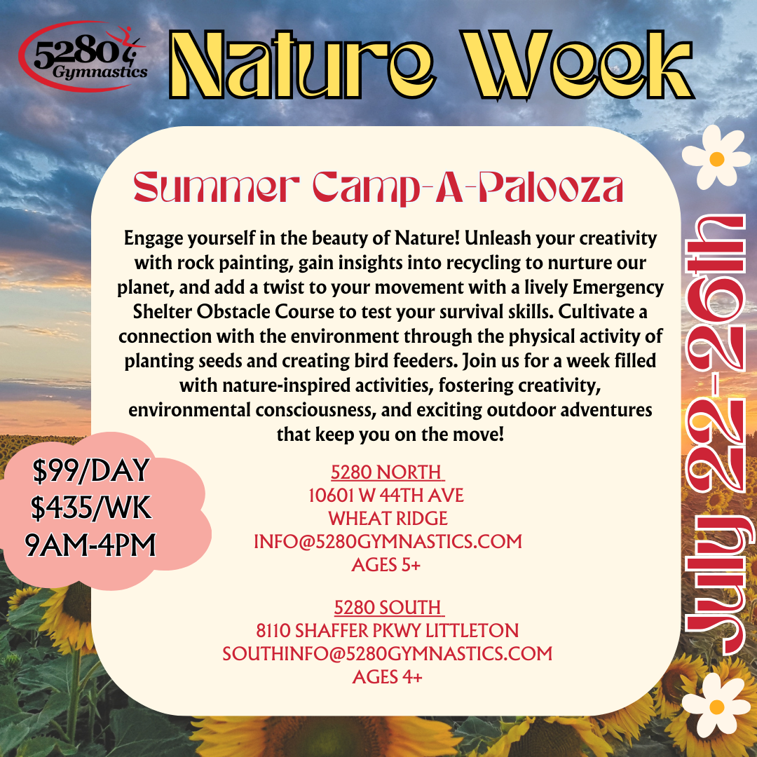 An advertisement for nature week summer camp a palooza