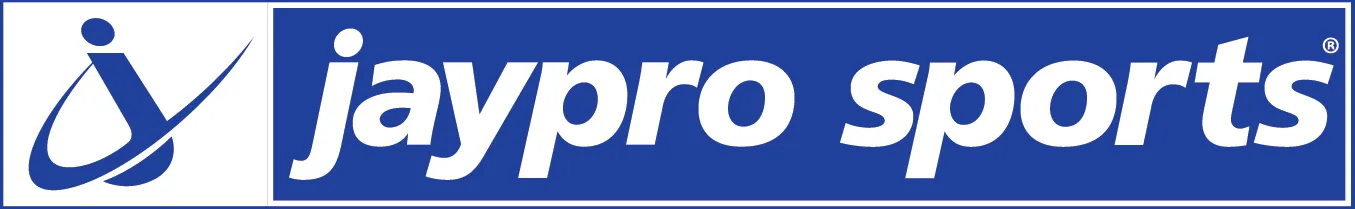 Logo for Jaypro Sports featuring a stylized letter J and the company name in white text on a blue background.