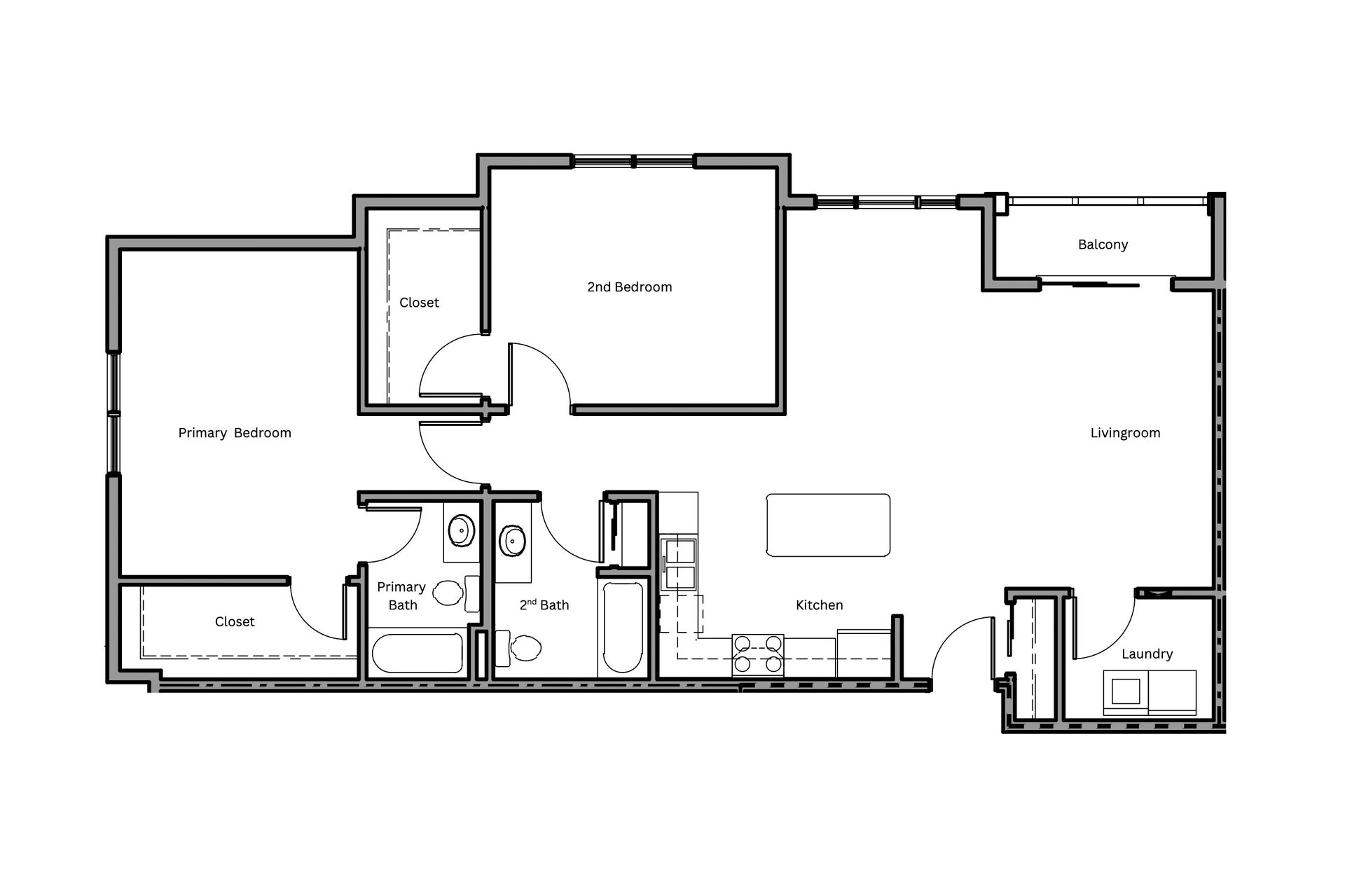 A black and white floor plan of a house.