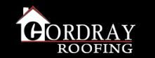 The logo for cordray roofing has a house on it.