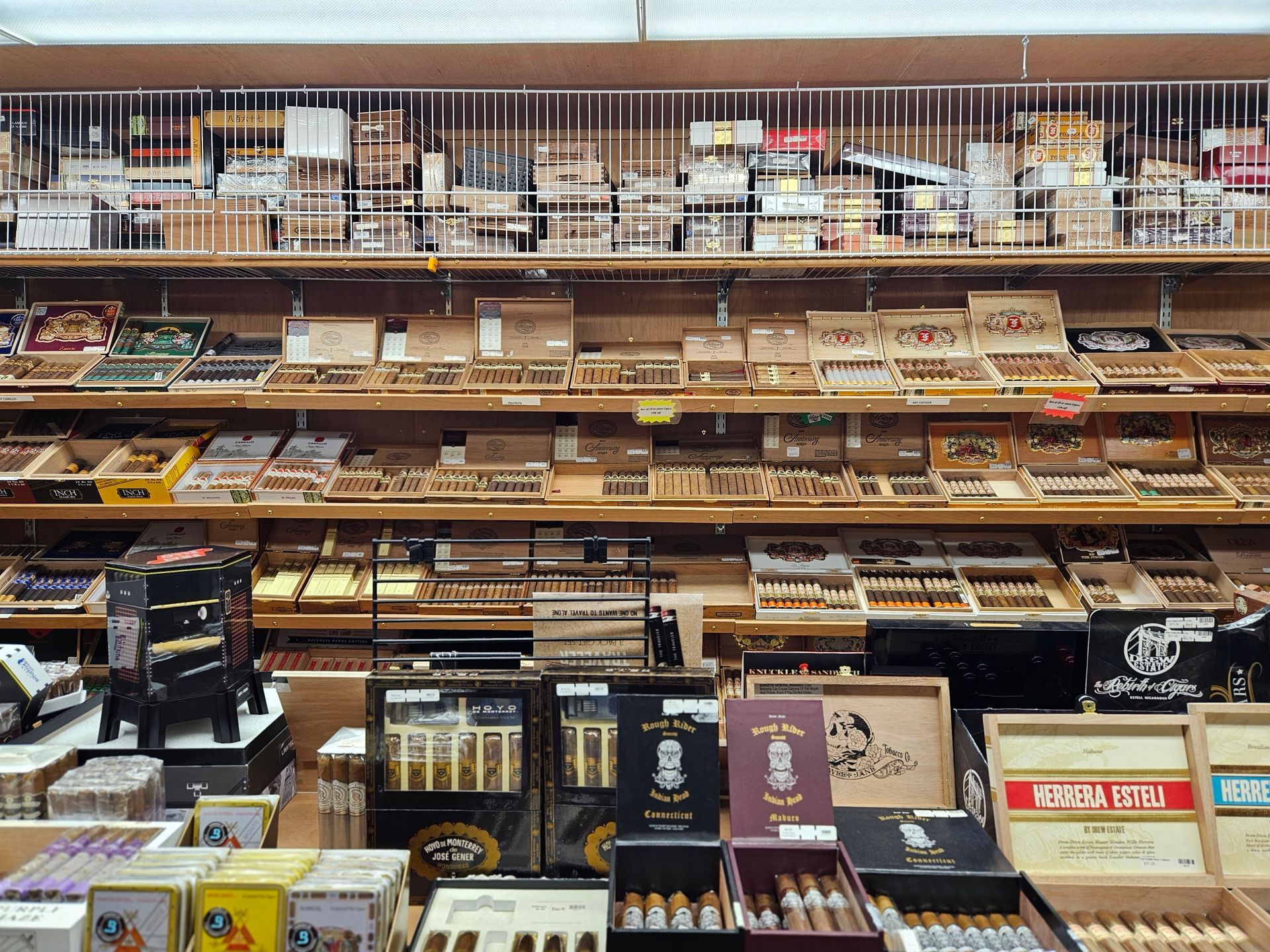 A store filled with lots of different types of cigars.