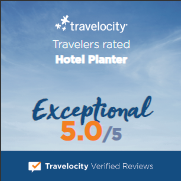 Travelers rated hotel planter exceptional 5.0 / 5